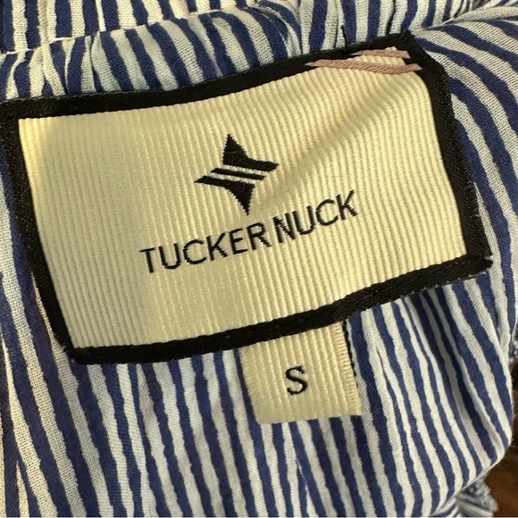 Tuckernuck nautical navy white striped tassel coverup dress small - Picture 11 of 15